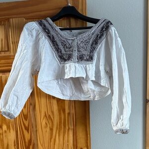 Free People Cropped Blouse